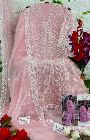 SERENE S 135 ORGANZA EMBROIDERY PAKISTANI SUITS NEW CATALOGUE