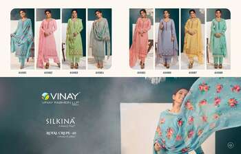 VINAY SILKINA ROYAL CREPE VOL 40 DIGITAL PRINT EMBROIDERY SUITS NEW CATALOGUE