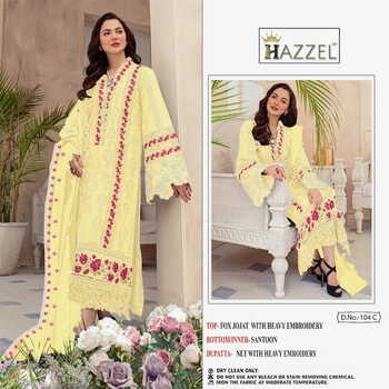 HAZZEL M 104 FOUX GEORGETTE PAKISTANI SUITS WHOLESALER