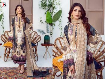 DEEPSY SUITS JADE NEEDLE WONDER REMIX COTTON PRINT PAKISTANI SUITS SURAT