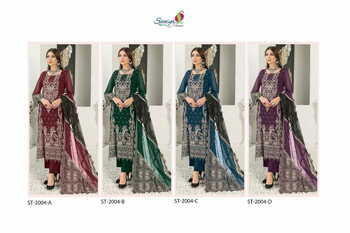 SANIYA TRENDZ ST 2004 HIT GEORGETTE PAKISTANI SUITS CATALOGUE