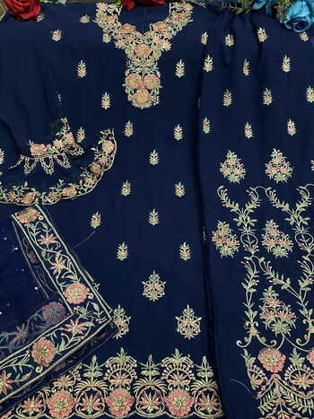 MISHAAL FAB D.NO 8013 EMBROIDERY PAKISTANI SUITS LATEST COLLCETION 2022