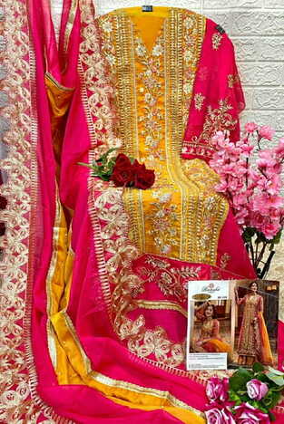 RAMSHA PRESENT R 548 NX ORGANZA EMBROIDERY PAKISTANI SUITS