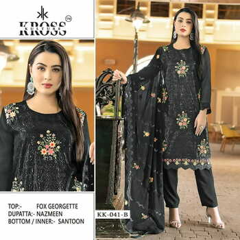 KROSS KULTURE KK 41 GEORGETTE EMBROIDERY PAKISTANI SUITS CATALOGUE