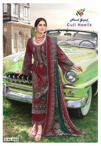 NAND GOPAL GULL HAAFIZ VOL 4 KARACHI COTTON SUITS WHOLESALER JETPUR