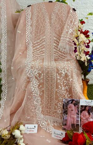 SERENE S 135 ORGANZA EMBROIDERY PAKISTANI SUITS NEW CATALOGUE