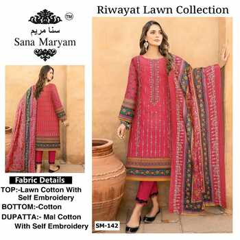 SANA MARYAM RIWAYAT LAWN COLLECTION EMBROIDERY KARACHI SUITS