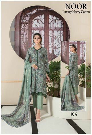 NOOR LUXURY HEAVY COTTON PAKISTANI SUITS BY SAADIA ASAD