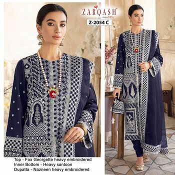 ZARQASH WISTERIA Z 2054 A TO Z 2054 E LAWN COTTON PAKISTANI SUITS NEW CATALOGUE