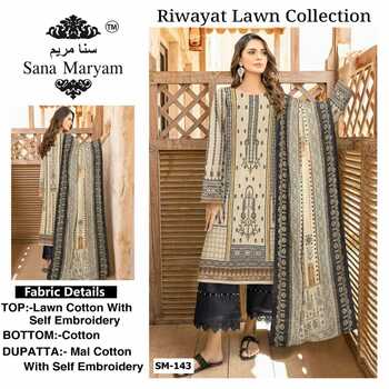 SANA MARYAM RIWAYAT LAWN COLLECTION EMBROIDERY KARACHI SUITS