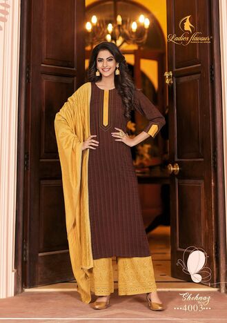 LADIES FLAVOUR SHEHNAZ VOL 4 READYMADE KURTI SET AT BEST PRICE