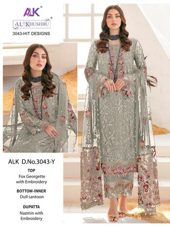 AL KHUSHBU 3043 HIT DESIGNS GEORGETTE PAKISTANI SUITS SURAT