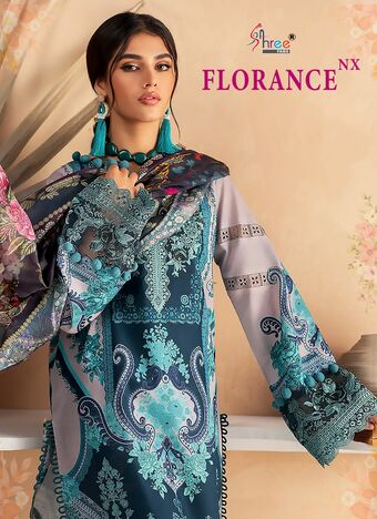 SHREE FABS FLORANCE NX COTTON PRINT EMBROIDERY PAKISTANI SUITS