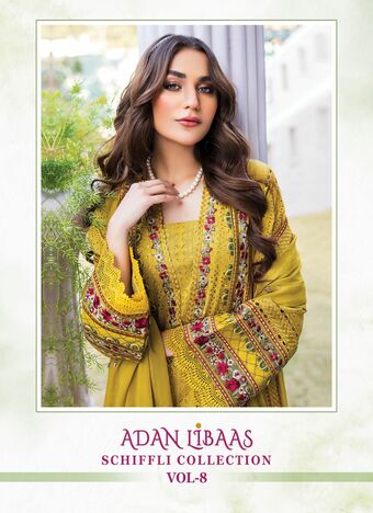 SHREE FABS ADAN LIBAAS SCHIFFLI COLLECTION VOL 8 PAKISTANI SUITS WHOLESALER