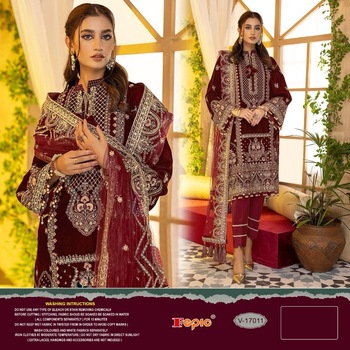 FEPIC ROSEMEEN V17011 VELVET EMBROIDERY SALWAR KAMEEZ DISTRIBUTOR IN SURAT 