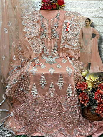 FEPIC ROSEMEEN C 1293 ORGANZA PAKISTANI SUITS AT SURAT