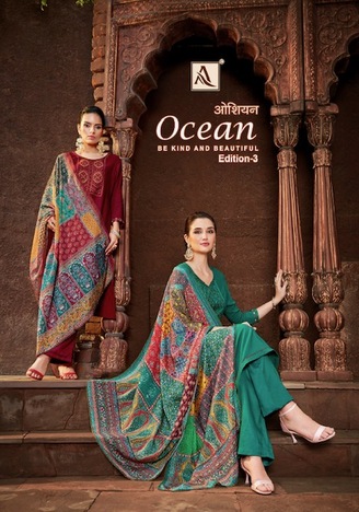 ALOK SUIT OCEAN 3 EMBROIDERY SALWAR KAMEEZ WHOLESALER IN SURAT