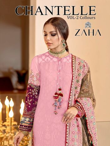 ZAHA CHANTEELLE VOL 2 COLOURS GEORGETTE PAKISTANI SUITS LATEST CATALOGUE