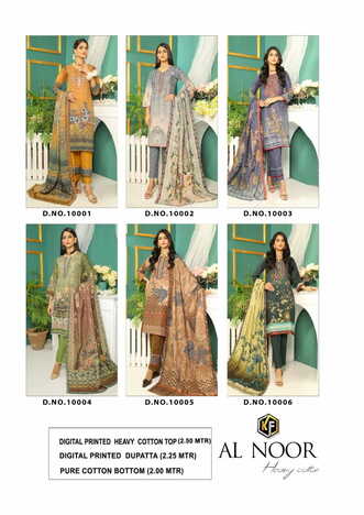 KEVAL FAB AL NOOR COTTON PRINTED KARACHI SUITS CATALOGUE