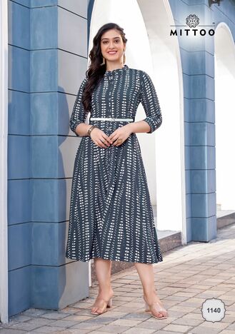 MITTOO BELT VOL 13 RAYON PRINTED KURTIS MANUFACTURER SURAT