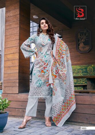 YASHIKA TRENDS BIN SAEED MAHNOOR VOL 5 LAWN KARACHI SUITS MANUFACTURER SURAT