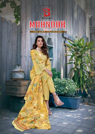 YASHIKA TRENDS BIN SAEED MAHNOOR VOL 5 LAWN KARACHI SUITS MANUFACTURER SURAT