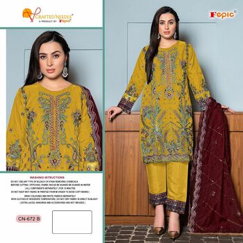 FEPIC CRAFTED NEEDLE 672 SERIES KURTI PANT WITH DUPATTA LATEST CATALOGUE