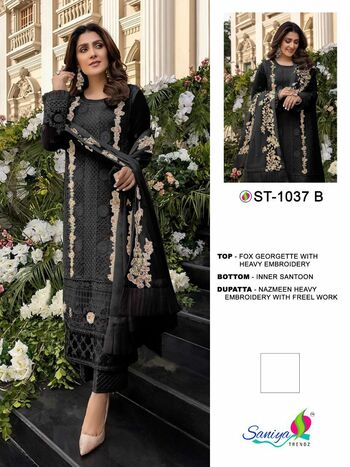 SANIYA TRENDZ D NO 1037A COLOUR EDDITION PAKISTANI SUITS