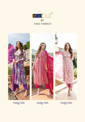 ANJU FABRICS NAZAR VOL 4 ALIA CUT KURTI PANT WITH DUPATTA NEW COLLECTION 2023