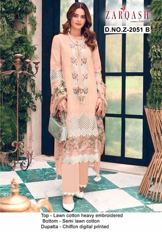 ZARQASH ROUCHE VOL 3 2051A TO 2051D PAKISTANI SUITS WHOLESALER SURAT