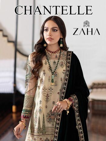 ZAHA CHANTEELLE GEORGETTE PAKISTANI SUITS LATEST CATALOGUE