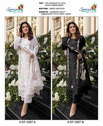 SANIYA TRENDZ D NO 1037A COLOUR EDDITION PAKISTANI SUITS