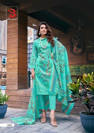 YASHIKA TRENDS BIN SAEED MAHNOOR VOL 5 LAWN KARACHI SUITS MANUFACTURER SURAT