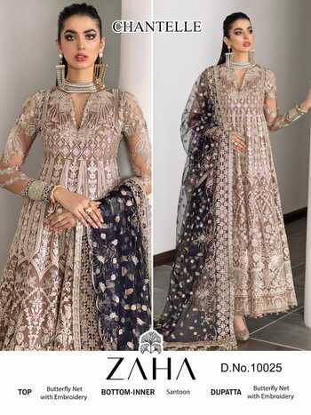 ZAHA CHANTEELLE GEORGETTE PAKISTANI SUITS LATEST CATALOGUE