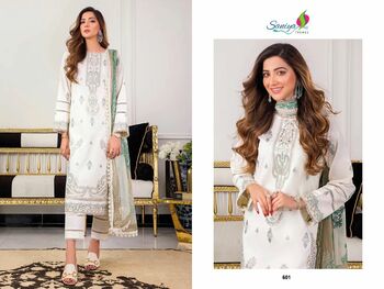 SANIYA TRENDZ JOFA VOL 6 CAMBRIC EMBROIDERY PAKISTANI SUITS