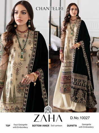 ZAHA CHANTEELLE GEORGETTE PAKISTANI SUITS LATEST CATALOGUE