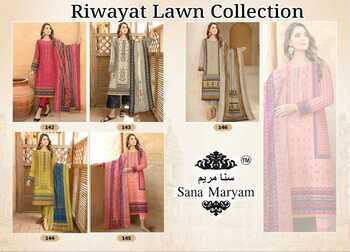 SANA MARYAM RIWAYAT LAWN COLLECTION EMBROIDERY KARACHI SUITS