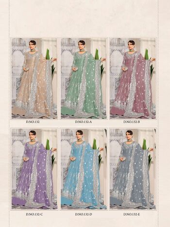 KALEESHA FASHION 132 SERIES GEORGETTE EMBROIDERY SALWAR SUITS