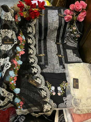 ZIAAZ DESIGNS 7773E CAMBRIC COTTON SETI STITCHED SUITS