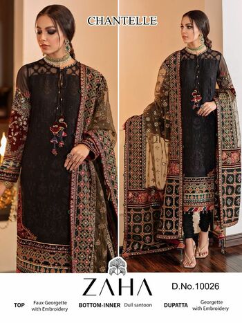 ZAHA CHANTEELLE GEORGETTE PAKISTANI SUITS LATEST CATALOGUE