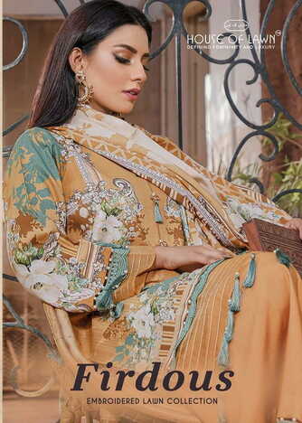 HOUSE OF LAWN FIRDOUS EMBROIDERY LAWN COLLECTION PAKISTANI SUITS