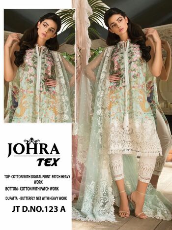 JOHRA TEX JT 123 COTTON PRINT EMBROIDERY PAKISTANI SUITS CATALOGUE