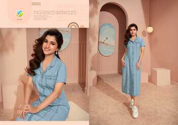 VINAY TUMBAA THE DENIM VOL 3 LATEST DENIM WITH BELT KURTIS COLLECTION 2023