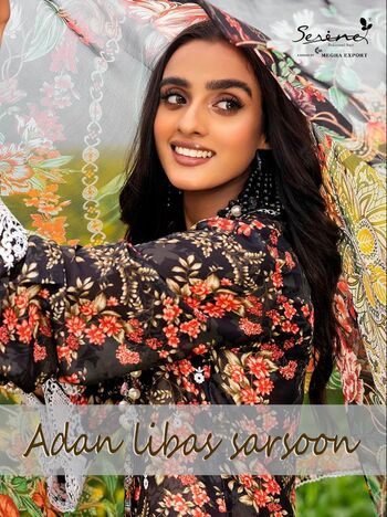 SERENE ADAN LIBAS SARSOON LAWN COTTON PRINT PAKISTANI SUITS SURAT