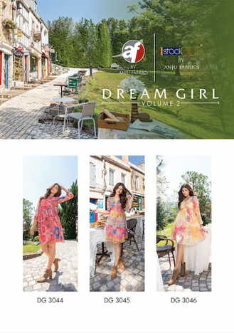 ANJU FABRICS DREAM GIRL VOL 2 CHINON HANDWORK PRINT TUNICS NEW CATALOGUE