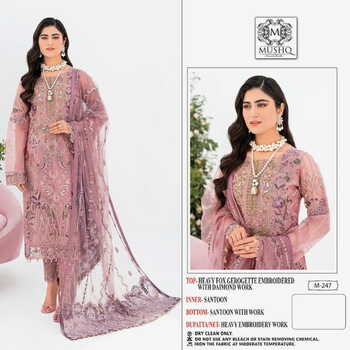 MUSHQ M 245 & 248 FOUX GEORGETTE PAKISTANI SUITS BY SHRADDHA