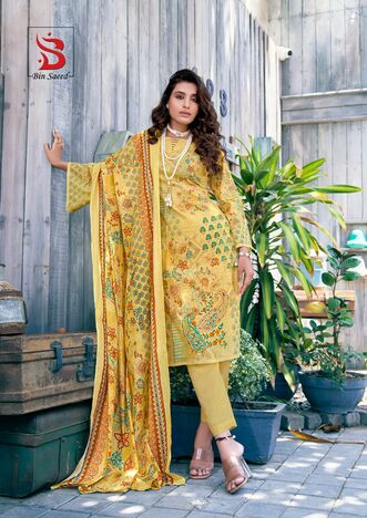 YASHIKA TRENDS BIN SAEED MAHNOOR VOL 5 LAWN KARACHI SUITS MANUFACTURER SURAT