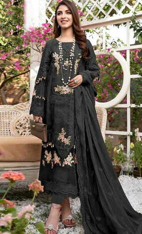 SERENE S 76 FOUX GEORGETTE PAKISTANI SUITS LATEST CATALOGUE