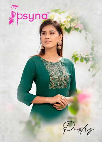 PSYNA PASTRY VOL 2 RAYON EMBROIDERY FANCY KURTI CATALOGUE