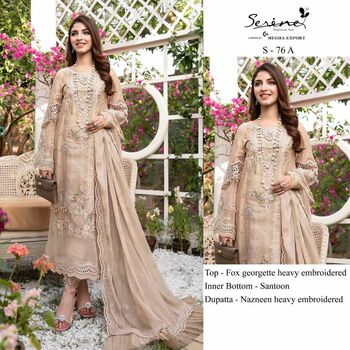 SERENE S 76 FOUX GEORGETTE PAKISTANI SUITS LATEST CATALOGUE